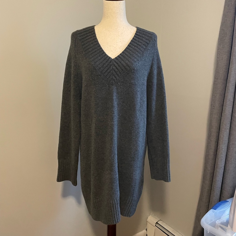 NWT A&F Gray Long Sleeve Easy Mini Sweater Dress